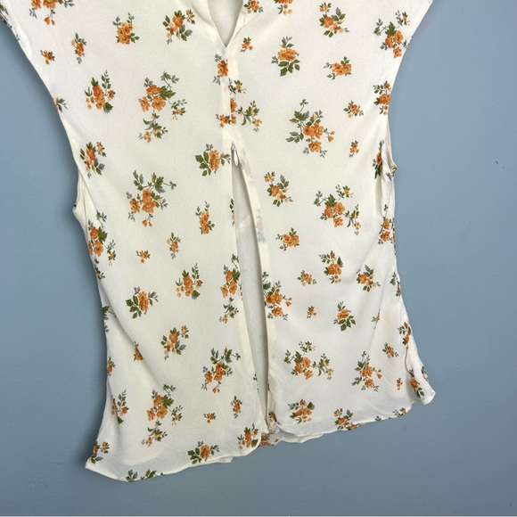 Reformation Bettie floral print high neck top size 10 zip back closure - Picture 10 of 16